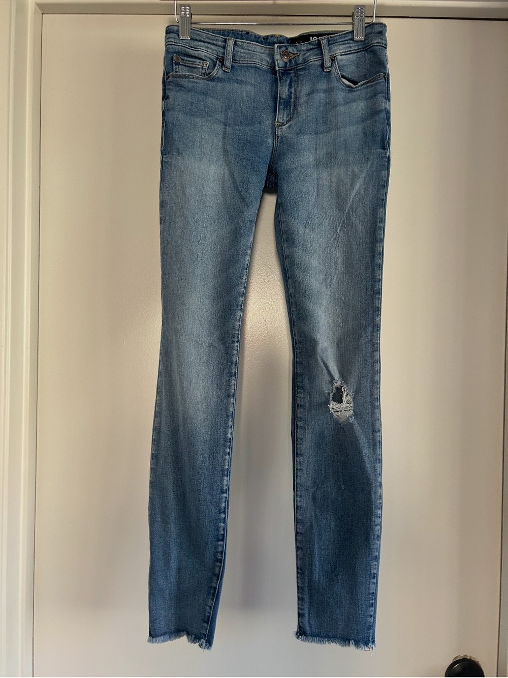 A/X Armani Exchange J02 Super Skinny Distressed Jeans - Light Blue Wash
